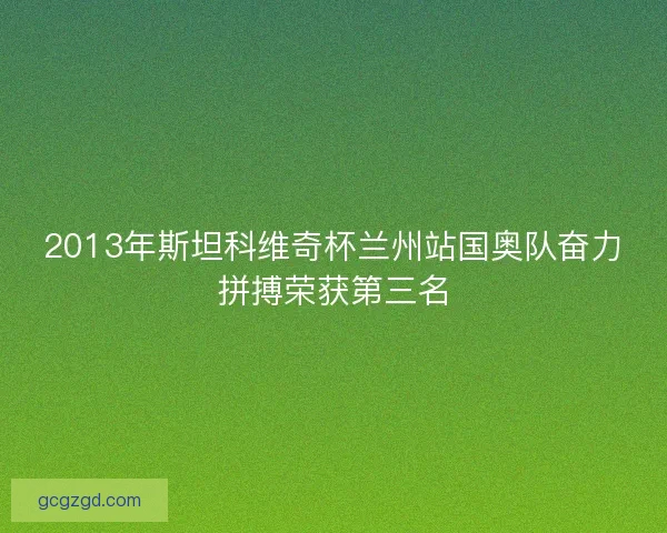 2013年斯坦科维奇杯兰州站国奥队奋力拼搏荣获第三名