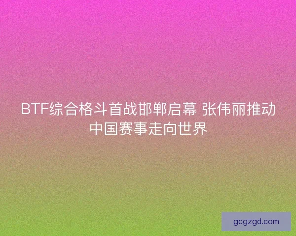BTF综合格斗首战邯郸启幕 张伟丽推动中国赛事走向世界